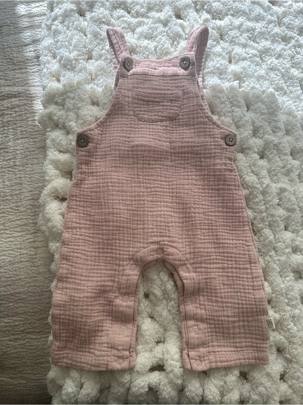 |Elegant Baby Organics| Dusty Pink Muslin Baby Overalls